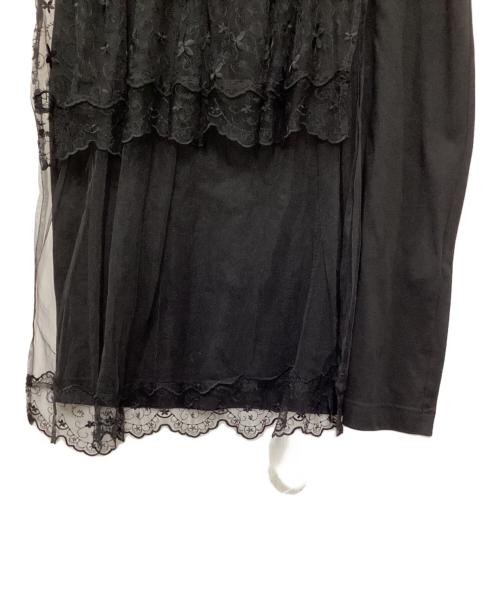 Simone Rocha（シモーネ ロシャ）Simone Rocha (シモーネ ロシャ) H&M (エイチアンドエム) チュールレースカットソーワンピース ブラック サイズ:Mの古着・服飾アイテム