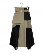 UNITED TOKYOユナイテッドトーキョー）の古着「ドームコルセットプリーツスカート」｜ベージュ×ブラック