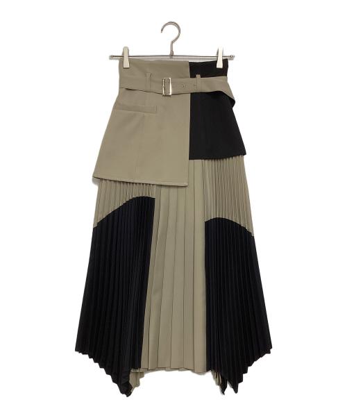 UNITED TOKYO（ユナイテッドトーキョー）UNITED TOKYO (ユナイテッドトーキョー) ドームコルセットプリーツスカート ベージュ×ブラック サイズ:1の古着・服飾アイテム