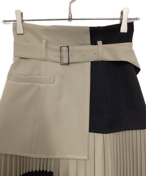 UNITED TOKYO（ユナイテッドトーキョー）UNITED TOKYO (ユナイテッドトーキョー) ドームコルセットプリーツスカート ベージュ×ブラック サイズ:1の古着・服飾アイテム
