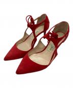 JIMMY CHOOジミーチュウ）の古着「スウェードパンプス」｜レッド