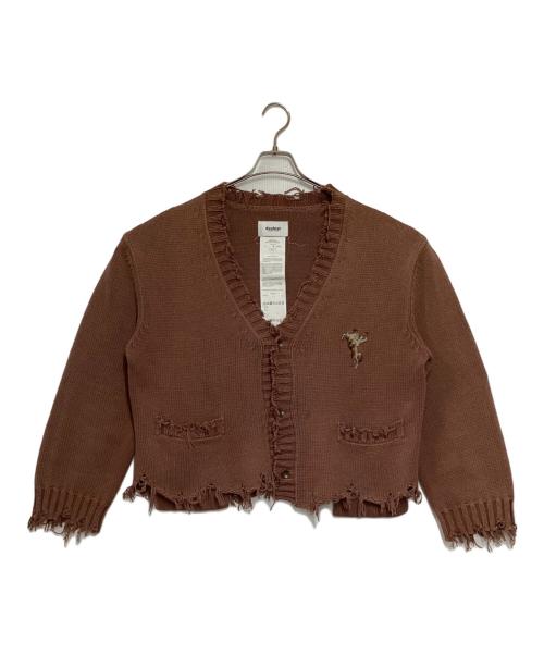 doublet（ダブレット）doublet (ダブレット) OVERSIZED CUT-OFF CARDIGAN ブラウン サイズ:SMALLの古着・服飾アイテム