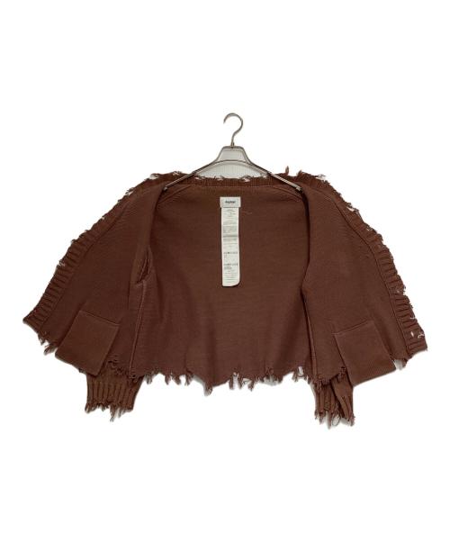 doublet（ダブレット）doublet (ダブレット) OVERSIZED CUT-OFF CARDIGAN ブラウン サイズ:SMALLの古着・服飾アイテム