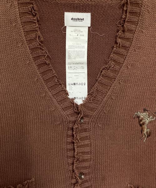 doublet（ダブレット）doublet (ダブレット) OVERSIZED CUT-OFF CARDIGAN ブラウン サイズ:SMALLの古着・服飾アイテム