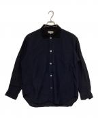 MARGARET HOWELLマーガレットハウエル）の古着「HIGHDENSE LINEN SHIRTING」｜ネイビー