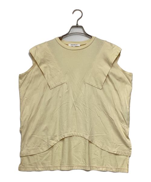 ENFOLD（エンフォルド）ENFOLD (エンフォルド) PANEL-SLEEVE T-SHIRT イエロー サイズ:38の古着・服飾アイテム