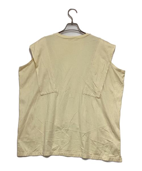 ENFOLD（エンフォルド）ENFOLD (エンフォルド) PANEL-SLEEVE T-SHIRT イエロー サイズ:38の古着・服飾アイテム