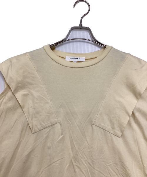 ENFOLD（エンフォルド）ENFOLD (エンフォルド) PANEL-SLEEVE T-SHIRT イエロー サイズ:38の古着・服飾アイテム