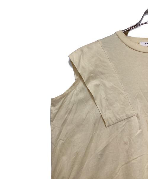 ENFOLD（エンフォルド）ENFOLD (エンフォルド) PANEL-SLEEVE T-SHIRT イエロー サイズ:38の古着・服飾アイテム