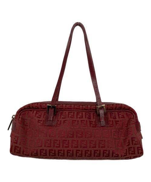 FENDI（フェンディ）FENDI (フェンディ) ズッキーノ柄ミニボストンバッグ レッドの古着・服飾アイテム