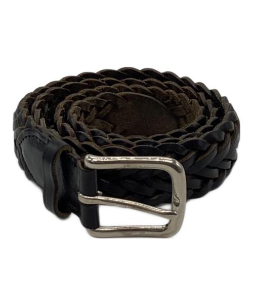 Whitehouse Cox（ホワイトハウスコックス）Whitehouse Cox (ホワイトハウスコックス) メッシュレザーベルト ブラックの古着・服飾アイテム