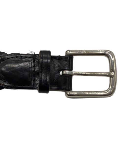 Whitehouse Cox（ホワイトハウスコックス）Whitehouse Cox (ホワイトハウスコックス) メッシュレザーベルト ブラックの古着・服飾アイテム