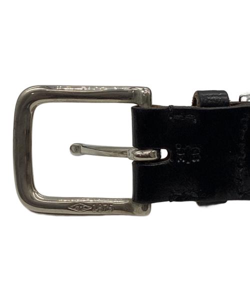 Whitehouse Cox（ホワイトハウスコックス）Whitehouse Cox (ホワイトハウスコックス) メッシュレザーベルト ブラックの古着・服飾アイテム