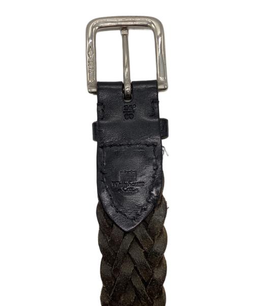 Whitehouse Cox（ホワイトハウスコックス）Whitehouse Cox (ホワイトハウスコックス) メッシュレザーベルト ブラックの古着・服飾アイテム