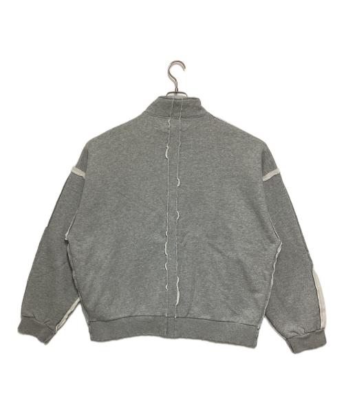 OPENING act（オープニングアクト）OPENING act (オープニングアクト) ダメージドッキング加工ビッグハーフジップスウェット グレー サイズ:Mの古着・服飾アイテム