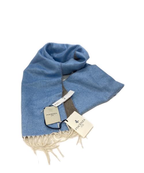 PIACENZA（ピアチェンツァ）PIACENZA (ピアチェンツァ) BICOLOR SCARF グレー×スカイブルーの古着・服飾アイテム