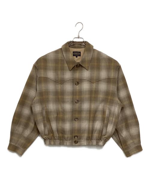 PENDLETON（ペンドルトン）PENDLETON (ペンドルトン) M TO R (ムウトアール) CHECK BLOUSON ベージュ サイズ:XLの古着・服飾アイテム