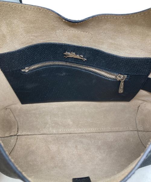 LONGCHAMP（ロンシャン）LONGCHAMP (ロンシャン) Roseau leather handbag ブラックの古着・服飾アイテム
