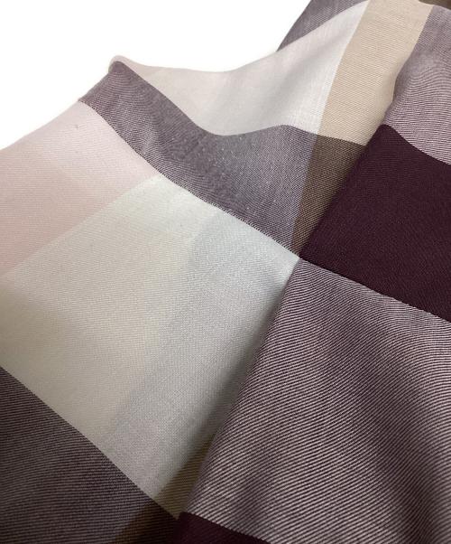 BLUE LABEL CRESTBRIDGE（ブルーレーベルクレストブリッジ）BLUE LABEL CRESTBRIDGE (ブルーレーベルクレストブリッジ) チェックライトエアリーツイルシャツワンピース パープル×ピンク サイズ:38の古着・服飾アイテム