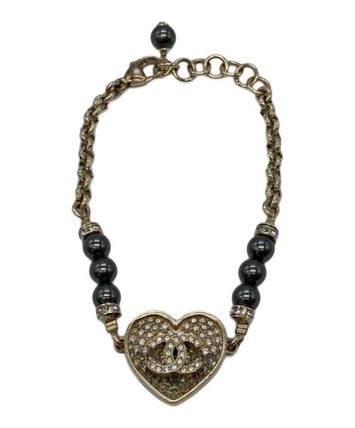 CHANEL（シャネル）CHANEL (シャネル) ココハートブレスレット ゴールド×ブラックの古着・服飾アイテム