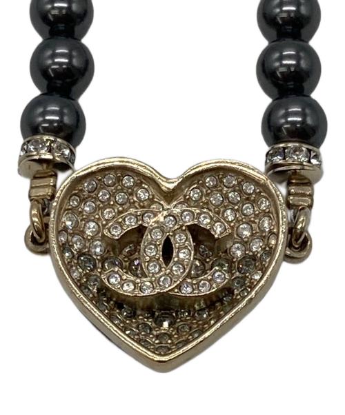 CHANEL（シャネル）CHANEL (シャネル) ココハートブレスレット ゴールド×ブラックの古着・服飾アイテム