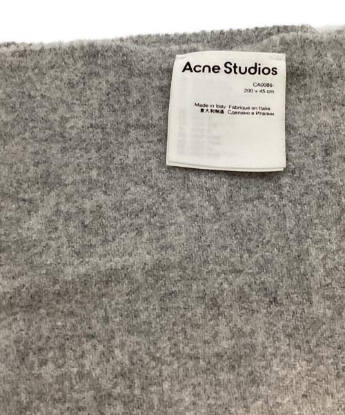 Acne studios（アクネ ストゥディオス）ACNE STUDIOS (アクネ ストゥディオス) フリンジウールスカーフ グレーの古着・服飾アイテム