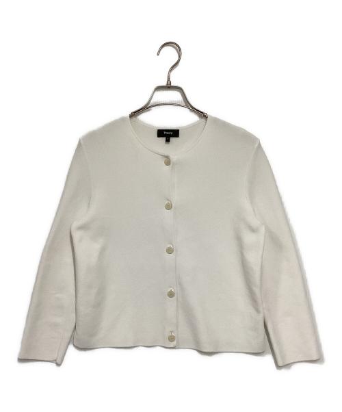 theory（セオリー）theory (セオリー) Wooster Crepe Knit Button FRT Cardi ニットカーディガン ホワイト サイズ:Sの古着・服飾アイテム