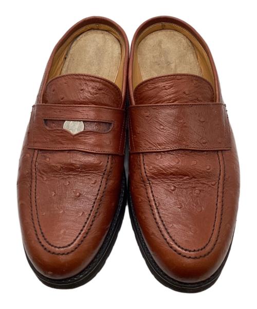 sillage（シアージ）Sillage (シアージ) Coin Loafer Mule - Ostrich Brown ブラウン サイズ:27cmの古着・服飾アイテム