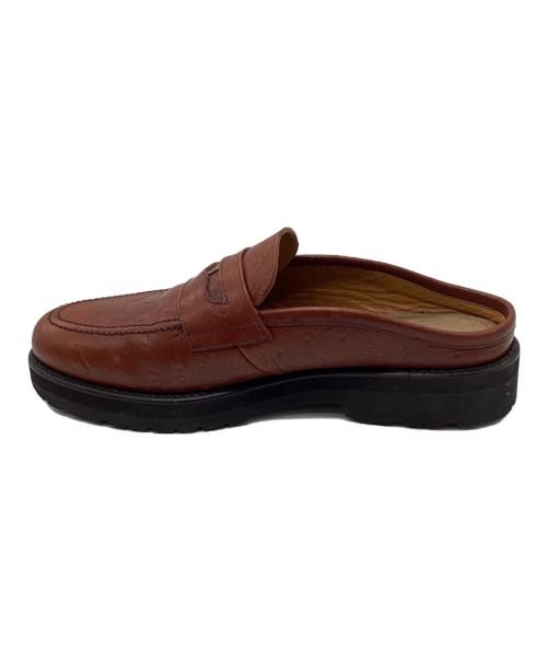 sillage（シアージ）Sillage (シアージ) Coin Loafer Mule - Ostrich Brown ブラウン サイズ:27cmの古着・服飾アイテム