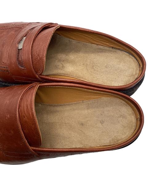 sillage（シアージ）Sillage (シアージ) Coin Loafer Mule - Ostrich Brown ブラウン サイズ:27cmの古着・服飾アイテム
