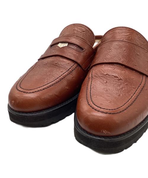 sillage（シアージ）Sillage (シアージ) Coin Loafer Mule - Ostrich Brown ブラウン サイズ:27cmの古着・服飾アイテム