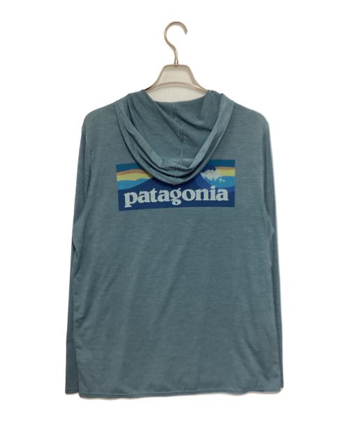 Patagonia（パタゴニア）Patagonia (パタゴニア) キャプリーン・クール・デイリー・グラフィック・フーディ ブルー サイズ:Lの古着・服飾アイテム