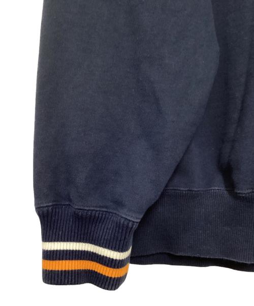 X-LARGE（エクストララージ）X-LARGE (エクストララージ) STRIPED SLEEVE TEAM LOGO CREWNECK SWEAT ネイビー サイズ:XLの古着・服飾アイテム