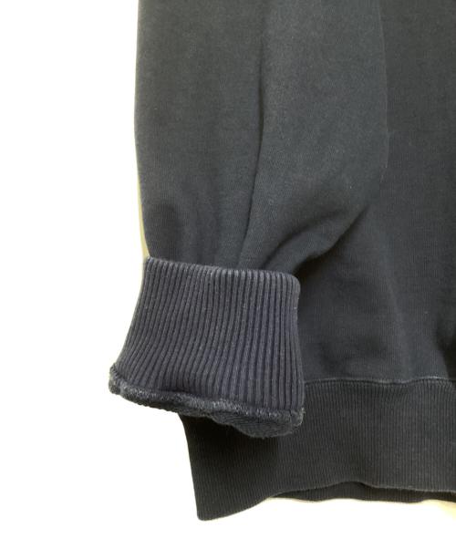 X-LARGE（エクストララージ）X-LARGE (エクストララージ) STRIPED SLEEVE TEAM LOGO CREWNECK SWEAT ネイビー サイズ:XLの古着・服飾アイテム