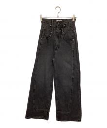 Q.anos（キュアノス）の古着「オーバーラップワイドデニム」｜ブラック