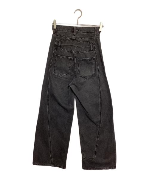 Q.anos（キュアノス）Q.anos (キュアノス) オーバーラップワイドデニム ブラックの古着・服飾アイテム