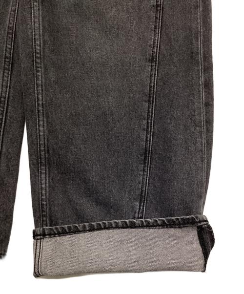 Q.anos（キュアノス）Q.anos (キュアノス) オーバーラップワイドデニム ブラックの古着・服飾アイテム