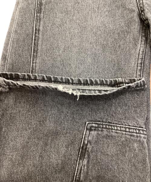 Q.anos（キュアノス）Q.anos (キュアノス) オーバーラップワイドデニム ブラックの古着・服飾アイテム