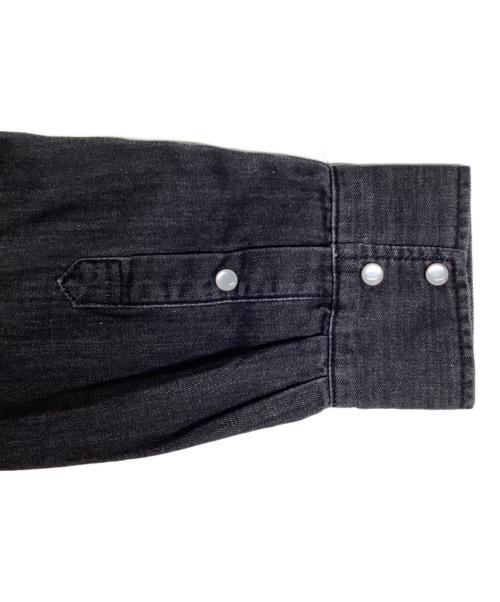 Q.anos（キュアノス）Q.anos (キュアノス) スナップデニムシャツ ブラック サイズ:Freeの古着・服飾アイテム