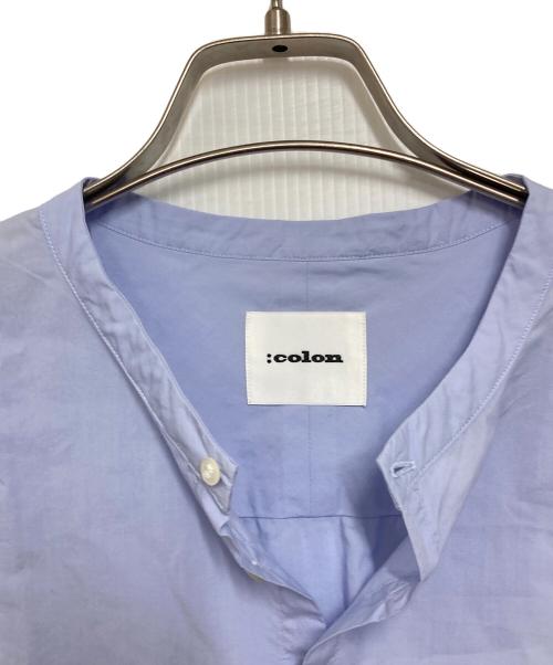:colon（コロン）:colon (コロン) ノーカラーシャツ ブルー サイズ:1の古着・服飾アイテム
