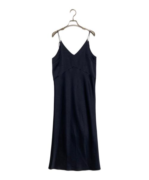 BACCA（バッカ）BACCA (バッカ) ジョーゼットサテン ロングキャミソールワンピース ネイビー サイズ:34の古着・服飾アイテム