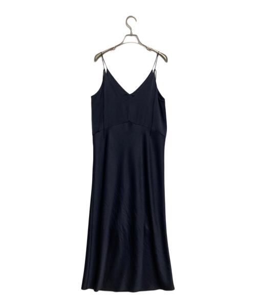BACCA（バッカ）BACCA (バッカ) ジョーゼットサテン ロングキャミソールワンピース ネイビー サイズ:34の古着・服飾アイテム