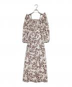 ）の古着「リボンプリントワンピース」｜ピンク