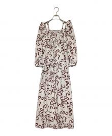 Snidel（スナイデル）の古着「リボンプリントワンピース」｜ピンク