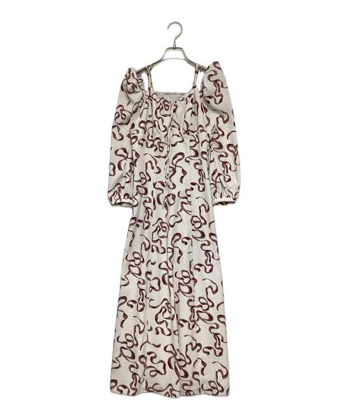 Snidel（スナイデル）Snidel (スナイデル) リボンプリントワンピース ピンクの古着・服飾アイテム