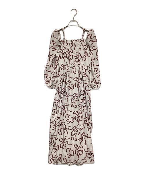 Snidel（スナイデル）Snidel (スナイデル) リボンプリントワンピース ピンクの古着・服飾アイテム