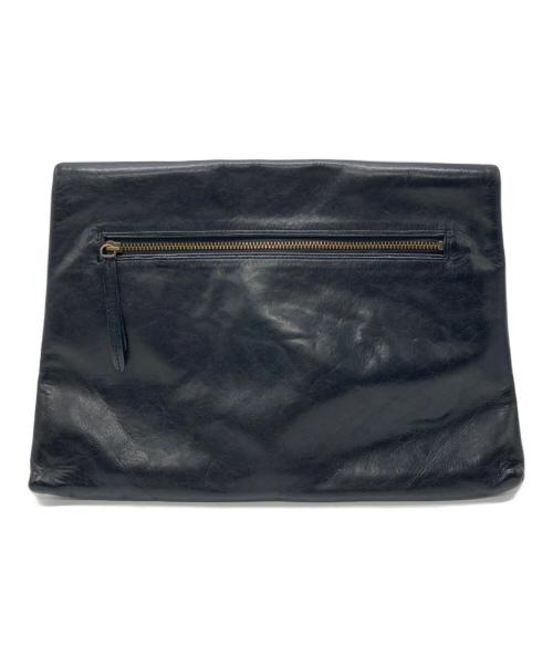 DRIES VAN NOTEN（ドリスヴァンノッテン）DRIES VAN NOTEN (ドリスヴァンノッテン) レザークラッチバッグ ブラックの古着・服飾アイテム