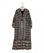 sara mallikaサラマリカ）の古着「KAREENA SQUAREプリントドレス」｜ブラック