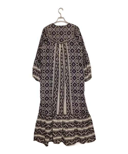 sara mallika（サラマリカ）sara mallika (サラマリカ) KAREENA SQUAREプリントドレス ブラック サイズ:Sの古着・服飾アイテム