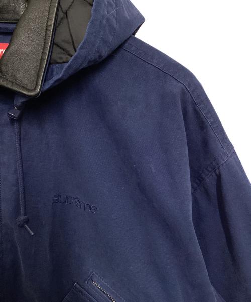 SUPREME（シュプリーム）SUPREME (シュプリーム) Leather Collar Utility Jacket ネイビー サイズ:Lの古着・服飾アイテム